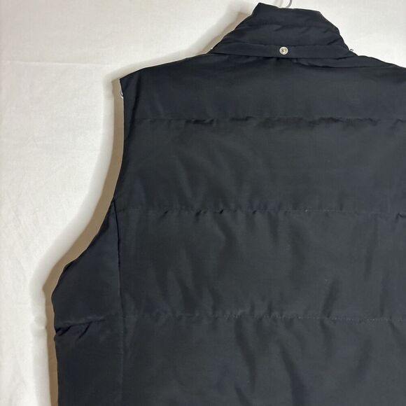 Talbots Women's Puffer Vest Duck Down Fill Large Black Pockets Full Zip No Hood - Picture 9 of 15